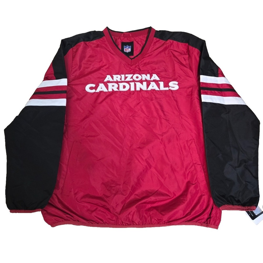 NFL Team Apparel Arizona Cardinals V Neck‎ Pullover Jersey Men's XL Red/Blk NWT